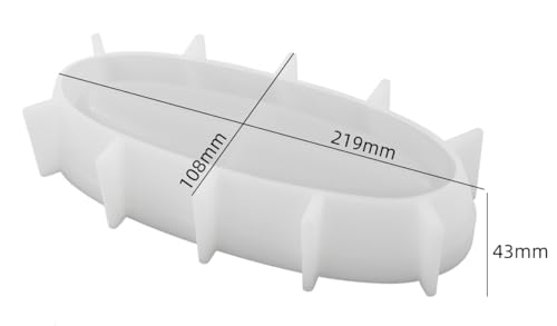 Oval Candle Boat Jar Molds, Creative Silicone Vessels Pot Molds, Concrete Container Storage Tray Making Moulds for Storage Holder Jewelry Box Vase Aroma Cup (S) - color: S