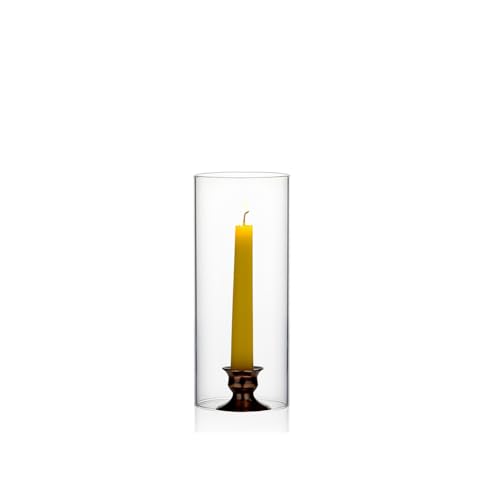 WGVI Hurricane Candle Holder Sleeve, Wide 3", Height 6", Clear Glass Cylinder Candleholder, Chimney Tube, Open Ended Candle Shade, 1 Piece - size: 3"x6"H