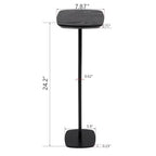 Modern Martini Pedestal Side Table - Small Metal Cocktail Stand for Living Room, Bar, or Small Spaces - Black End Table (Black)