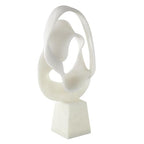 Deco 79 Polystone Abstract Decorative Sculpture Textured Wave Home Decor Statue with Elevated Base, Accent Figurine 10" x 6" x 19", White - size: 10" x 6" x 19"