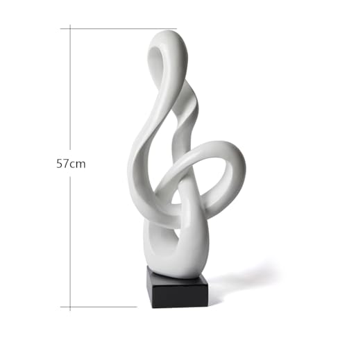 Sculpture Music Note Decor Modern Statue Gifts Treble Clef Figurine Polyresin Arts White 23 inch - color: White