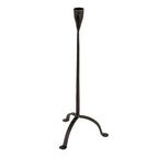Creative Co-Op 16" H Hand-Forged Cast Metal Footed Taper Holder, Black