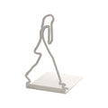 ALUA - Metal Bookend Modern Line Art Design Heavy-Duty and Scratch-Resistant Space-Saving Organizer (D, White)