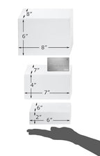 Red Co. Set of 3 Glossy White Acrylic Cube Display Nesting Risers with Hollow Bottoms - 2 Pack - color: White, size: 6",7",8" - 2 pack