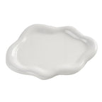 Ceramic Jewellery Dish Trinket Dish Jewelry Tray Cloud Shape Tray Perfume Tray Rings/Earrings/Bracelets/Watch/Keys Tray for Valentine's Day//Mother's Day/Birthday Gift (White) - color: White