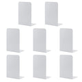 MSDADA Bookends, 4 Pairs/8pcs, White Metal, Modern Minimalist Style, Office & Book Shelves - color: White