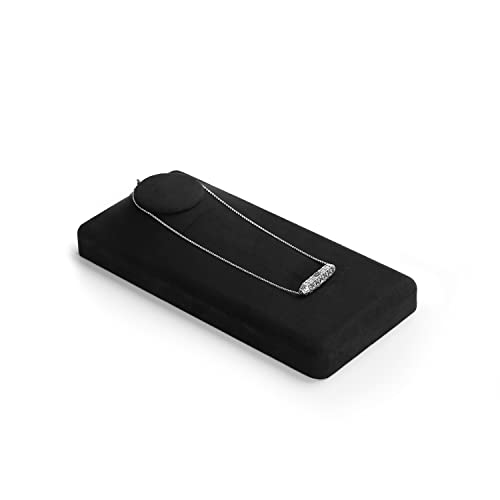 Oirlv Premium Black Microfiber Jewelry Display Tray Jewelry Display Set for Selling Necklace Display Stand Necklace Holder(TT07006) - size: Necklace bust tray