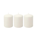 Stonebriar 3 Pack Tall 3 x 4 Inch 35 Hour Long Burning Unscented White Wax Pillar Candles - size: 3" x 4", style: Pack of 3