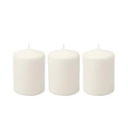 Stonebriar 3 Pack Tall 3 x 4 Inch 35 Hour Long Burning Unscented White Wax Pillar Candles - size: 3" x 4", style: Pack of 3