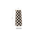 Porlien Checker Porcelain Flower Vase Home Decor Set of 2 with 5.5' High and 8' High Small Indoor Flower Bottles