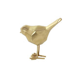 CosmoLiving by Cosmopolitan Polystone Bird Decorative Sculpture Home Decor Statues with Origami Accents, Set of 2 Accent Figurines 7", 8"H, Gold