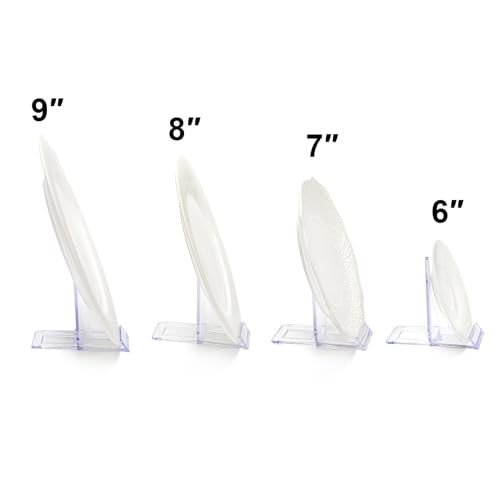 Frcctre 30 Pack Acrylic Easel Stand Plastic Plate Stands Adjustable Clear Acrylic Plate Holder Stand Decorative Stand for Display Plate Picture Book Artworks Home and Party Decoration
