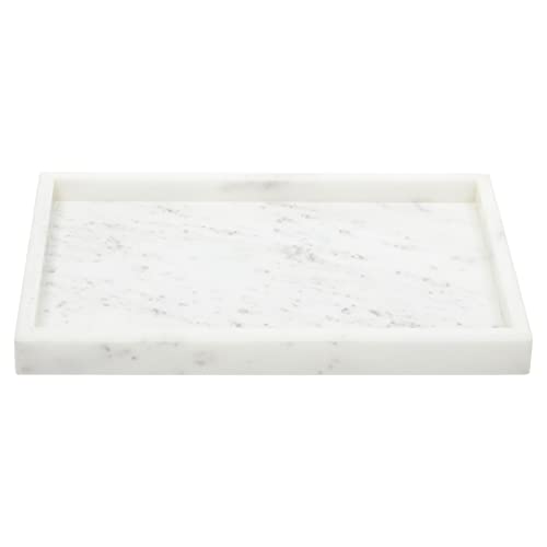 Juvale Large Marble Vanity Tray - Jewelry & Cosmetic Organizer with Drawer Organizer - Bathroom Display with Soap Tray - Home Accent Piece with Marble Decor - 11.7 x 7.7 x 1.1 in White (Pack of 2) - size: 11.7" x 7.7" x 1.1" (Pack of 2)