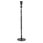 Creative Co-Op Wide Decorative Hand-Forged Metal Taper Holder, Black - size: 5" Round x 20"H