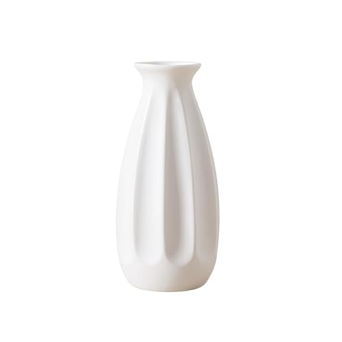 White Ceramic Flower Vase Matte Finish Modern Home Decor for Wedding Centerpiece Dinner Table Office Desk Decorations