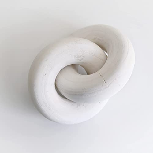 Rool Coffee Table Books Wood Knot Decor Shelf Decor Living Room Decor Mantle Decorations Coffee Table Decor Items Wooden Chain Link Decor White Décor - color: White