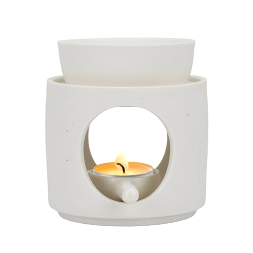 White Burner, Ceramic Tealight Warmer, Scented Oil Diffuser, White Ceramic Tea Light Candle Holder - color: White