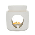 White Burner, Ceramic Tealight Warmer, Scented Oil Diffuser, White Ceramic Tea Light Candle Holder - color: White