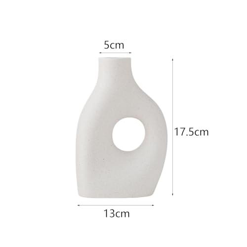 Abstract Vase Ceramic Geometric Flower Vase Modern Bunch Storage Desktop Plant Pot Holder Planter for Side Table Living Room, Style A