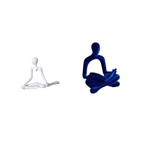 Fenteer Abstract Thinker Statue Desktop Figurine Minimalist Sculpture Resin Ornament Hollow Design Suitable for Living Room Office Bedroom Bookshelf