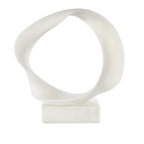 Deco 79 Polystone Abstract Decorative Sculpture Textured Open Wave Home Decor Statue with Elevated Base, Accent Figurine 22" x 6" x 22", White - size: 22" x 6" x 22"