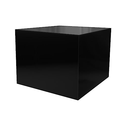 12" x 12" x 9" Acrylic Display Riser Box with One Open Side No Lid Glossy Black Versatile Square Merchandise Storage Bin or Retail Product Riser by Marketing Holders - color: Black, size: 12"w x 12"d x 9"h
