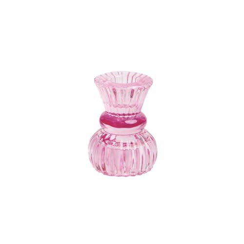 Talking Tables Small Pink Glass Candle Holder for Candlesticks or Tea Lights Decorative Valentine's Day Table Decorations for Indoor or Outdoor Dining,Wedding,One Size,Boho-PNK-SMLCNDLHOLD - color: Pink, size: Small
