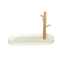 Key Tray for Entryway Table, Catchall Tray Organizer with 3 Tiers Wood Rack for Keys, Bracelets, Watches, Jewelry, Phone (Stadium)
