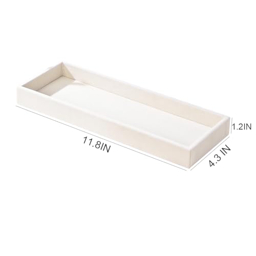 2Pcs Desk Drawer Storage Tray, Nightstand Organizer, Jewelry Display for Necklace, Bracelet, Ring, Earring, Grid Table Organizer Holder for Sunglass, Phone, Watch, Perfume (1 Grid)/Beige - color: Beige, size: 1 Grid