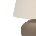 Nourison Home 20" Brown Matte Ceramic Table Lamp with Fabric Shade, Bedside Nightstand Lamp for Bedroom, Living Room, Entryway - color: Brown