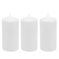 Stonebriar 3 Pack Tall 3 x 6 Inch 65 Hour Long Burning Unscented White Wax Pillar Candles - size: 3" x 6", style: Pack of 3