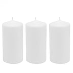 Stonebriar 3 Pack Tall 3 x 6 Inch 65 Hour Long Burning Unscented White Wax Pillar Candles - size: 3" x 6", style: Pack of 3
