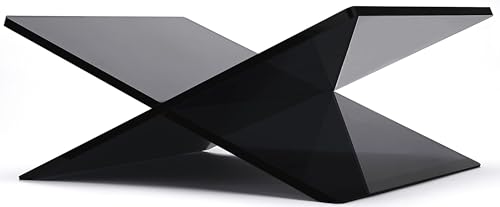 Honygebia Black Acrylic Book Stands - Cross Frame Acrylic Book Holder, Open Bookstand for Display and Reading, Suitable for Art, Bible, Cookbook, Easel, Magazine, Textbooks 12.5" x 9.5" x 5.5" - color: Black