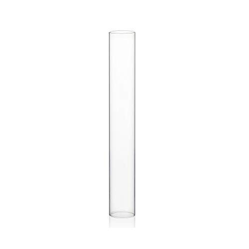 WGVI Hurricane Candle Holder Sleeve, Wide 2", Height 14", Clear Glass Cylinder Candleholder, Chimney Tube, Open Ended Candle Shade, 1 Piece - size: 2"x14"H