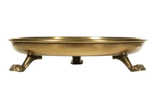 Round Clawfoot Dish — by Alice Lane Home Collection — Gold — for Home Decor, Candles, Jewelry, Perfume, Cosmetics, and Coffee Table — Size Large (Large) - size: 9.5"