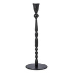 Creative Co-Op Decorative Hand-Forged Metal Taper Holder, Black - size: 4" Round x 12"H