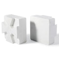 Decorative Square Marble Bookends for Heavy Books – Unique Book Ends for Shelves – Modern Aesthetic Book Holder/Stopper with Non-Slip Pads for Chic Home, Office, or Library Decor, White - style: Square-White