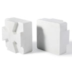 Decorative Square Marble Bookends for Heavy Books – Unique Book Ends for Shelves – Modern Aesthetic Book Holder/Stopper with Non-Slip Pads for Chic Home, Office, or Library Decor, White - style: Square-White