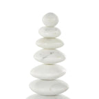 Deco 79 Marble Abstract Decorative Sculpture Stacked Stone Home Decor Statue with Black Block Base, Accent Figurine 3" x 4" x 12", White - size: 3" x 4" x 12"