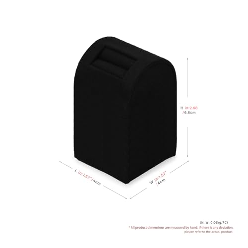 Microfiber Jewelry Ring Display Stand Rings Display Organizer Stand (Black, High) - size: 1.57" x 1.57" x 2.68"