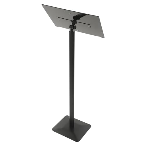 Floorstanding Menu Stand, 12.6 x 11.02 Inch Pedestal Sign Holder for Display Floorstanding Sign Holder with Adjust Panel Angle Hold Presentations, Photos, Sheet Music - color: Black-black