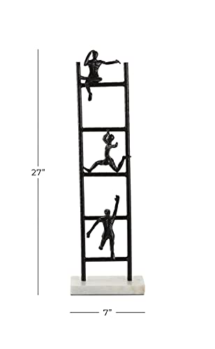 Deco 79 Black Metal Contemporary Sculpture, Geometric,5" L x 9" W x 27" H - size: 5"L x 9"W x 27"H