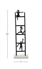 Deco 79 Black Metal Contemporary Sculpture, Geometric,5" L x 9" W x 27" H - size: 5"L x 9"W x 27"H
