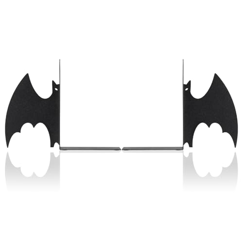 Geelin Metal Bat Bookends Set of 2 Styles Gothic Book Ends for Shelves Bookshelf Home Office Desk Bookshelf Decor Gift for Lovers and Reading Enthusiasts - style: Bat