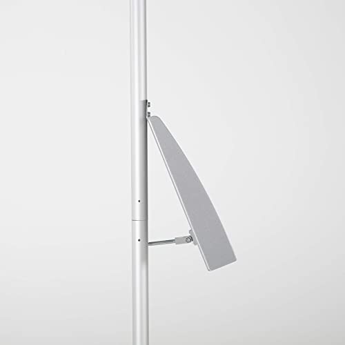 M&T Displays Free Standing Aluminum Display Stand Single Sided Document Brochure Sign Holder Front Loading Portrait Landscape Silver Snap Frame 1x(8.5x11) - Metal Tray Shelf 2X(5.5x8.5) Inch Capacity