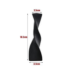 7.28 Inch Black Small Ceramic Bud Vase Tall Twisted Minimalist Vase for Single Stem Flowers Narrow Neck Decorative Floral Bottle Home Office Table Decor