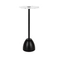 Kate and Laurel Acari Modern Pedestal Drink Table, 10 x 10 x 22, Clear Acrylic and Black, Decorative End Table with Scalloped Acrylic Tabletop for Use as Small Plant Stand or Cute Living Room Accent