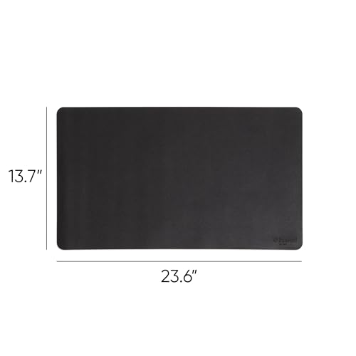 Smead Desk Pad, Vegan Leather Desk Mat with Non-Slip Faux Suede Backing, Perfect Desk Organizer for Office Decor, 23.6” x 13.7” Small, Charcoal (64838) - color: Dark Gray, size: 13.7" x 23.6"