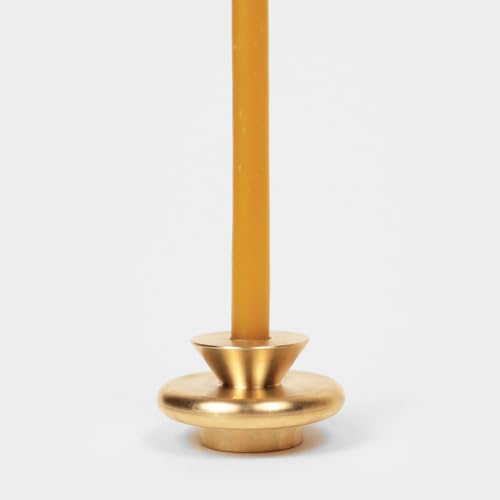 Brass Candle Holder XS: Elegant & Durable Solid Brass | Fits 3/8” Diameter Candles | Home Decor | Dimensions: 1.67” x 0.92”