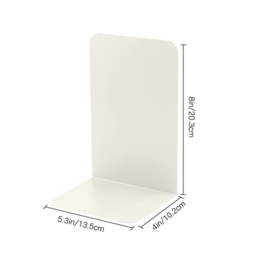 MSDADA Bookends, Book Ends for Book Shelves, Bookends for Office, Book Ends for Heavy Books,Metal Bookend Supports, Modern Minimalist Style Bookends, Milky White (4Pairs) - color: Milky White
